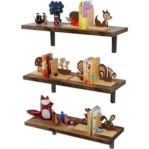 Farmhouse Floating Shelves Wood Wall Mounted Storage Rack Rustic Shelf Home
